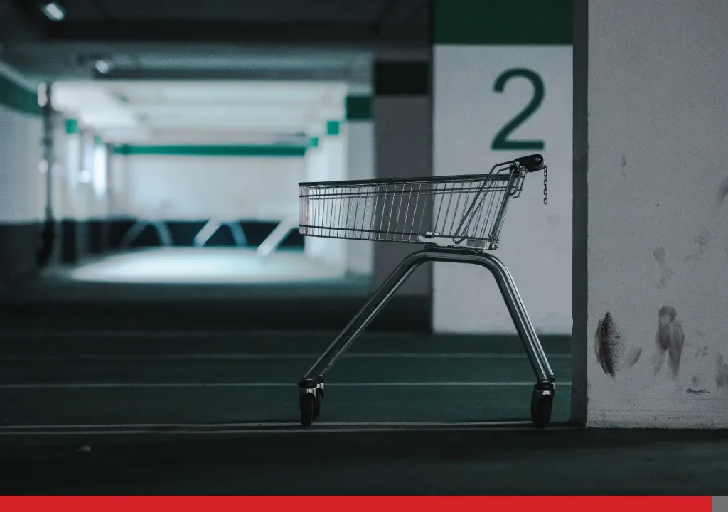 abandoned cart in parking lot